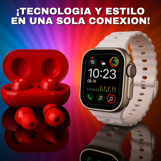 ¡Doble Estilo, Doble Rendimiento!  SMART WATCH T900 ULTRA + AUD SAMSUNG PLUS